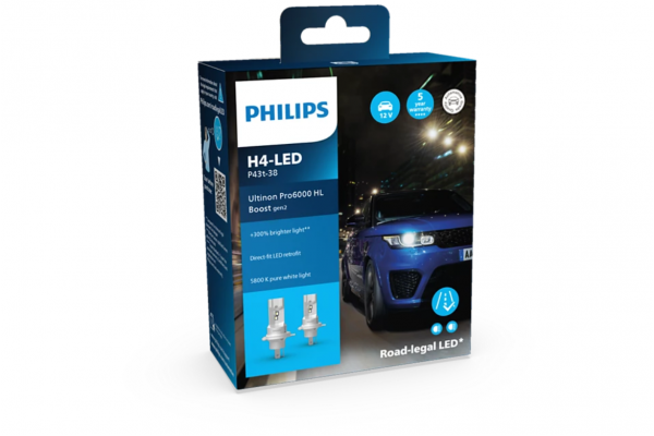 Philips Ultinon Pro6000 Boost Gen2 H4 LED 12V 11342U60BX2 – Σετ 2τμχ