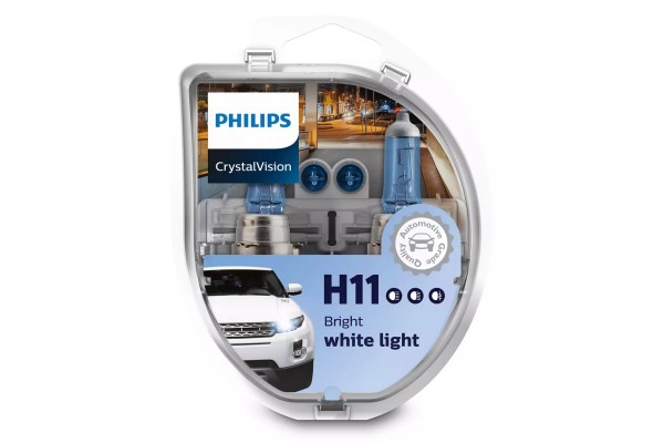 Philips H11 Σετ Crystal Vision 12V 55W 4300K 12362CVSM