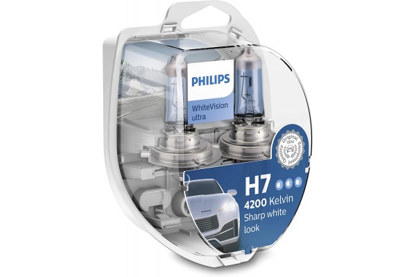 Λαμπες Philips H7 12V 55W White Vision Ultra 4200K Kai 60% Περισσοτερο Φως