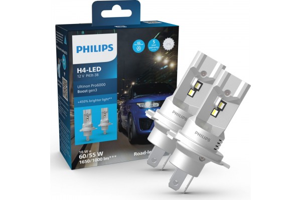 Philips Ultinon Pro6000 Boost Gen3 H4 LED 12V 11342U60B2X2– Σετ 2τμχ Philips Ultinon Pro6000 Boost Gen3 H4 LED 12V 11342U60B2X2– Σετ 2τμχ