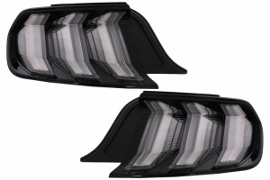 Πλήρως Led Πίσω Φώτα Κατάλληλα Για Ford Mustang Vi S550 (2015-2019) Με Διαφανή Φιμέ Τζάμια Και Δυναμικά Διαδοχικά Φώτα στροφής.