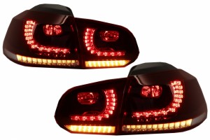 Πίσω Φώτα Full Led Κατάλληλα Για Vw Golf 6 Vi (2008-2013) R20 Design Dynamic Sequential Turning Light Cherry Red (LHD Και RHD)