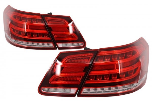 Πίσω Φώτα Led Light Bar Κατάλληλα Για Mercedes E-Class W212 (2009-2013) Μετατροπή Facelift Σχεδιασμός Κόκκινο Διαφανές