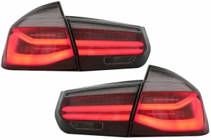 Πίσω Φώτα Led Σε Μαύρο Χρώμα M Look, Κατάλληλα Για Bmw Σειρά 3 F30 Pre Lci & Lci (2011-2019). Μετατροπή Σε Κόκκινο Φούξια Σε Σχέδιο Lci Με Δυναμικό Διαδοχικό Φως στροφής.