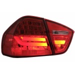 Πίσω Φώτα Led Κατάλληλα Για Bmw Σειρά 3 E90 (2005-2008) Μπάρα Φωτισμού Led Lci Design Κόκκινο Διαφανές