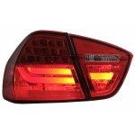 Πίσω Φώτα Led Κατάλληλα Για Bmw Σειρά 3 E90 (2005-2008) Μπάρα Φωτισμού Led Lci Design Κόκκινο Διαφανές
