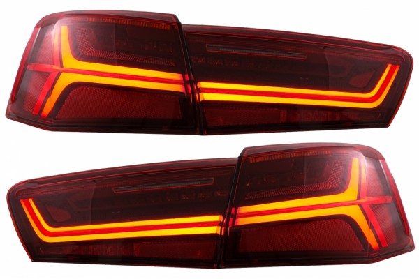 Πίσω Φώτα Full Led Κατάλληλα Για Audi A6 4G C7 Limousine (2011-2014) Κόκκινο, διάφανο, Facelift Design Με Διαδοχικά Δυναμικά Φώτα στροφής.