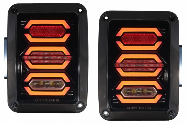 Πίσω Φώτα Full Led Κατάλληλα Για Jeep Wrangler Jk Rubicon (2007-2017) Smoke