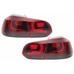 Πίσω Φώτα Full Led Κατάλληλα Για Vw Golf 6 Vi (2008-2013) R20 Design Κόκκινο Φως Φλας Με Στατικό Φλας
