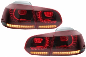 Πίσω Φώτα Full Led Κατάλληλα Για Vw Golf 6 Vi (2008-2013) R20 Design Red Cherry Με Διαδοχικά Δυναμικά Φώτα Στροφής (αριστεροτίμονα Και δεξιόστροφα)