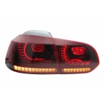 Πίσω Φώτα Full Led Κατάλληλα Για Vw Golf 6 Vi (2008-2013) R20 Design Red Cherry Με Διαδοχικά Δυναμικά Φώτα Στροφής (αριστεροτίμονα Και δεξιόστροφα)