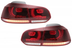 Πίσω Φώτα Full Led Κατάλληλα Για Vw Golf 6 Vi (2008-2013) Cherry Red R20 Gti Design (LHD Και RHD)