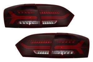 Πίσω Φώτα Led Κατάλληλα Για Vw Jetta Mk6 Vi (2012-2014) Δυναμικά Ρευστά Φλας Κόκκινο Φιμέ