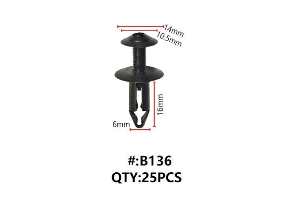 Maestro B136 Κλιπς Πλαστικα Κουμπωματα Για Αμαξωμα (RETAINERS)
