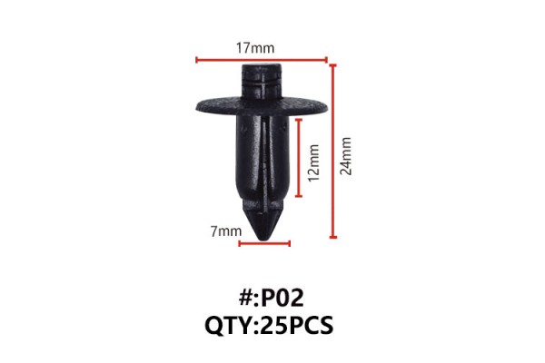 Maestro P02 Κλιπς Πλαστικα Κουμπωματα Για Αμαξωμα (RIVETS)