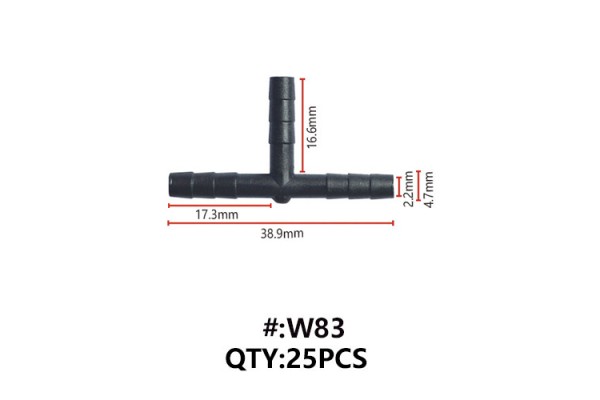 Maestro W83 Συνδεσμος Απλος "Τ" Για Λαστιχο Φ 4mm