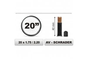 Carcommerce Σαμπρελα Ποδηλατου 20χ1.75/2.20 Μεγαλη Βαλβιδα (40mm)