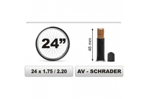 Carcommerce Σαμπρελα Ποδηλατου 24χ1.75/2.20 Μεγαλη Βαλβιδα (48mm)