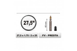 Σαμπρελα Ποδηλατου 27.5x1.75/2x25 Μεγαλη Βαλβιδα 48mm Car Commerce - 1 ΤΕΜ.
