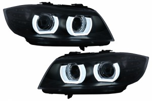 Προβολείς Led Drl Xenon 3D Angel Eyes Κατάλληλοι Για Bmw Σειρά 3 E90 E91 Lci (2008-2011) Μαύροι