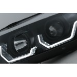 Προβολείς Led 3D Angel Eyes Κατάλληλοι Για Bmw Σειρά 3 E90 Limousine E91 Touring (03.2005-08.2008) Lhd Μαύροι