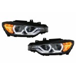 Προβολείς Angel Eyes Led Drl Κατάλληλα Για Bmw Σειρά 3 F30 F31 Sedan Touring (10.2011-05.2015) Μαύροι