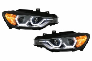 Προβολείς Angel Eyes Led Drl Κατάλληλα Για Bmw Σειρά 3 F30 F31 Sedan Touring (10.2011-05.2015) Μαύροι