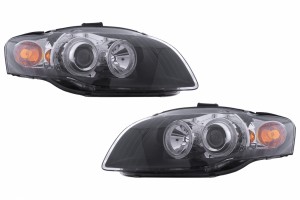 Προβολείς Angel Eyes Κατάλληλοι Για Audi A4 B7 (11.2004-03.2008) Μαύροι