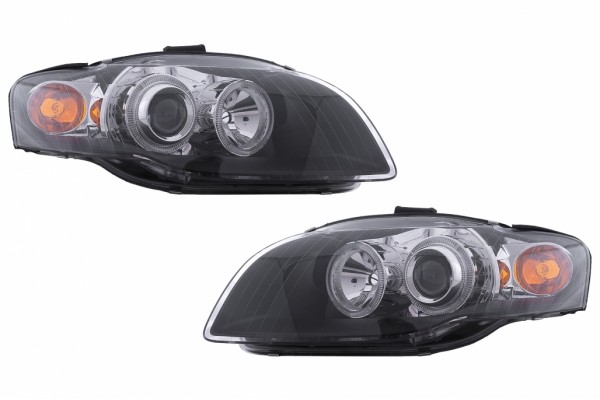Προβολείς Angel Eyes Κατάλληλοι Για Audi A4 B7 (11.2004-03.2008) Μαύροι