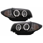 Προβολείς Angel Eyes Κατάλληλοι Για Bmw Σειρά 1 E81 E82 E87 E88 (2004-2011) Μαύροι