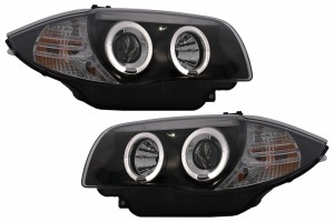Προβολείς Angel Eyes Κατάλληλοι Για Bmw Σειρά 1 E81 E82 E87 E88 (2004-2011) Μαύροι