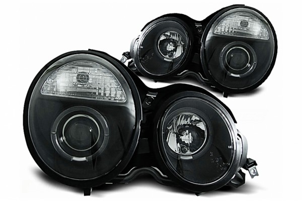 Προβολείς Angel Eyes Κατάλληλοι Για Mercedes E-Class W210 S210 (1995-05.1999) Μαύροι