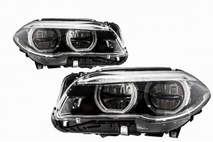Προβολείς Full Led Angel Eyes Κατάλληλοι Για Bmw Σειρά 5 F10 F11 Lci (2014-2017)
