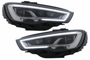 Προβολείς Full Led Κατάλληλοι Για Audi A3 8V Pre-Facelift (2013-2016) Αναβάθμιση Σε Αλογόνου Με Διαδοχικά Δυναμικά Φώτα Στροφής Lhd