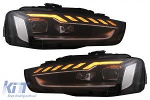 Προβολείς Full Led Κατάλληλοι Για Audi A4 B8.5 Facelift (2012-2015) Δυναμικά Φώτα Στροφής Σε Μαύρο Σχεδιασμό A4 B9.5