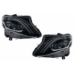 Προβολείς Full Led Κατάλληλοι Για Mercedes V-Class Vito W447 (2014-2024) Μαύρα Δυναμικά Φώτα Φλας