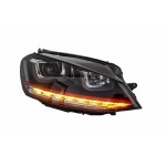 Προβολείς 3D Led Drl Κατάλληλοι Για Vw Golf 7 Vii (2012-2017) Κοκκινοι R20 Gti Look Led Με Ρέοντα Φώτα Στροφής