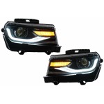 Προβολείς Led Drl Κατάλληλοι Για Chevrolet Camaro Mk5 Facelift (2014-2015) Διαδοχικά Πορτοκαλί Δυναμικά Φώτα Στροφής Μετατροπή Σε Εμφάνιση 2016+