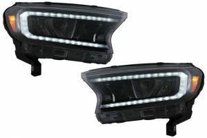 Μπάρα Προβολέων Led Κατάλληλη Για Ford Ranger (2015-2020) Lhd Full Black Κέλυφος Με Διαδοχικά Δυναμικά Φώτα Στροφής