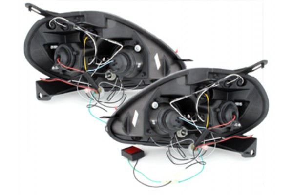 Προβολείς Κατάλληλοι Για Fiat Grande Punto (09.2005-2008) Angel Eyes 2 Halo Ζάντες Μαύροι