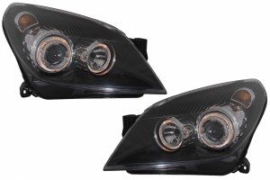 Προβολείς Κατάλληλοι Για Opel Astra H (03.2004-2009) Angel Eyes 2 Halo Ζάντες Μαύροι