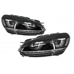 Προβολείς Κατάλληλοι Για Vw Golf 6 Vi (2008-2013) Golf 7 3D Led Drl U-Design Led Flowing Turning Light Chrome Rhd