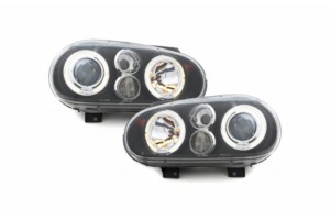 Προβολείς Κατάλληλοι Για Vw Golf Iv 4 (09.1997-09.2003) Angel Eyes 2 Halo Ζάντες Μαύροι