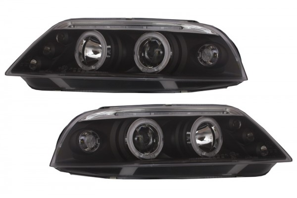 Προβολείς Κατάλληλοι Για Vw Passat 3BG (2000-2005) 2 Halo Ζάντες Μαύροι