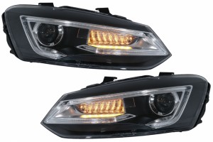 Προβολείς Κατάλληλοι Για Vw Polo MK5 6R 6C 61 (2011-2017) Led Light Bar Devil Eye Look Rhd