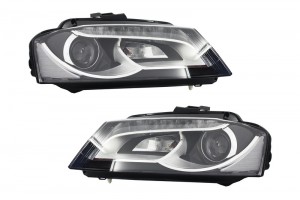 Προβολείς Led Drl Για Audi A3 8P 8P1 8PA (2009-2012) Φώτα Ημέρας Με Σχέδιο Facelift, Μαύρο
