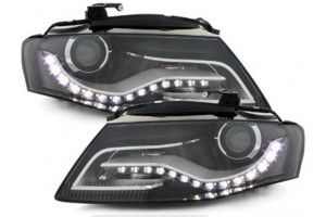 Προβολείς Led Drl Κατάλληλοι Για Audi A4 B8 8K (04.2008-2011) Με Φώτα Ημέρας Σε Μαύρο Χρώμα
