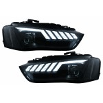 Προβολείς Led Drl Κατάλληλοι Για Audi A4 B8.5 Facelift (2012-2015) Dynamic Sequential Turning Light Black Προβολείς Led Drl Κατάλληλοι Για Audi A4 B8.5 Facelift (2012-2015) Dynamic Sequential Turning Light Black