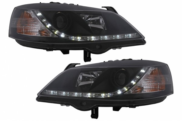 Προβολείς Led Drl Κατάλληλοι Για Opel Astra G (09.1997-02.2004) Μαύροι Προβολείς Led Drl Κατάλληλοι Για Opel Astra G (09.1997-02.2004) Μαύροι