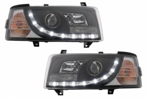 Προβολείς Led Drl Κατάλληλοι Για Vw Transporter T4 (1990-2003) Μαύροι